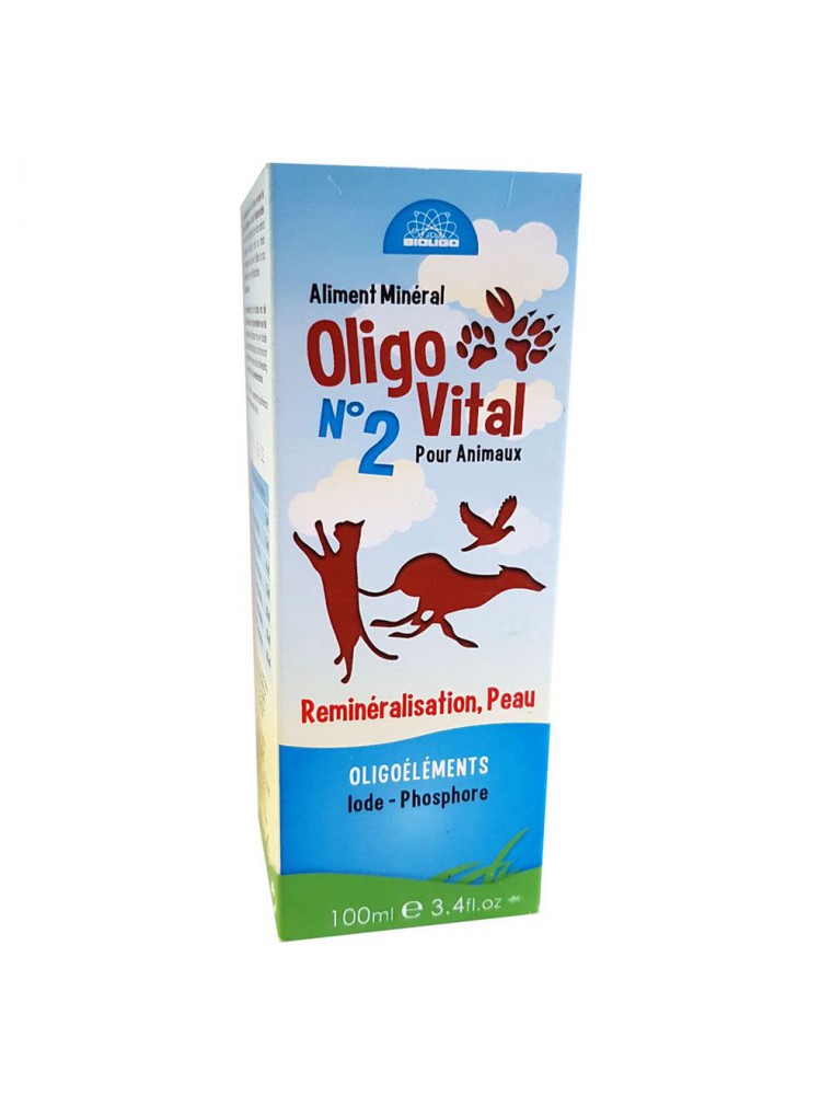 Image principale de la modale pour Oligo Vital N°2 - Reminéralisation et Peau des Animaux 100ml - Bioligo