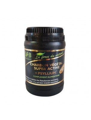 Image de Super Activated Vegetable Charcoal + Psyllium powder- Intestinal Gas and Transit 80 g - SFB Laboratoires depuis Nutritive fibres beneficial for transit and digestion
