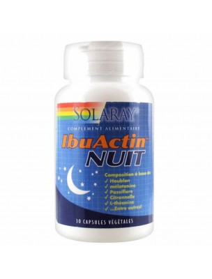 Image de IbuActin Nuit - Sommeil 30 capsules végétales - Solaray via Mélatonine liquide 1 mg - Sommeil 55 ml - KAL