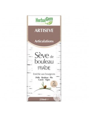 Image de ArtiSEVE - Joints and Drainage 250 ml Herbalgem depuis Birch sap and its draining and revitalizing active ingredients