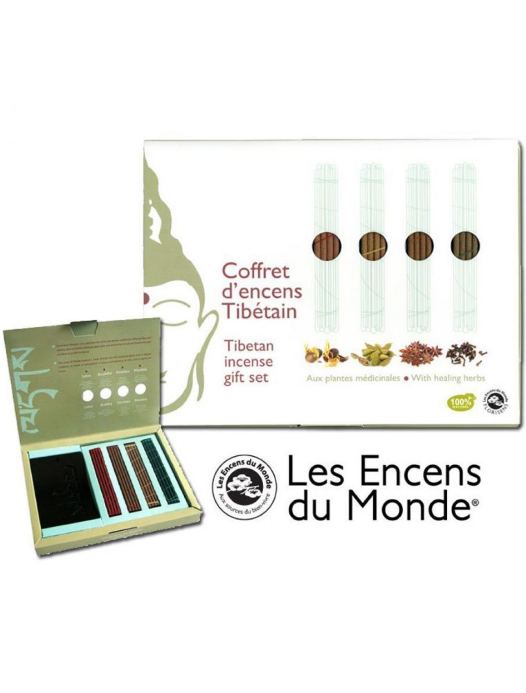 Coffret d'encens Tibétain - 48 bâtonnets et un porte-encens - Les Encens du Monde Coffret d'encens Tibétain - 48 bâtonnets et un porte-encens - Les Encens du Monde