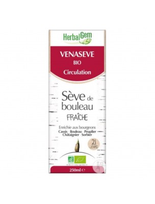 Image de VenaSEVE Bio - Drainage vasculaire en douceur 250 ml - Herbalgem depuis La sève de bouleau et ses actifs drainants et revitalisants