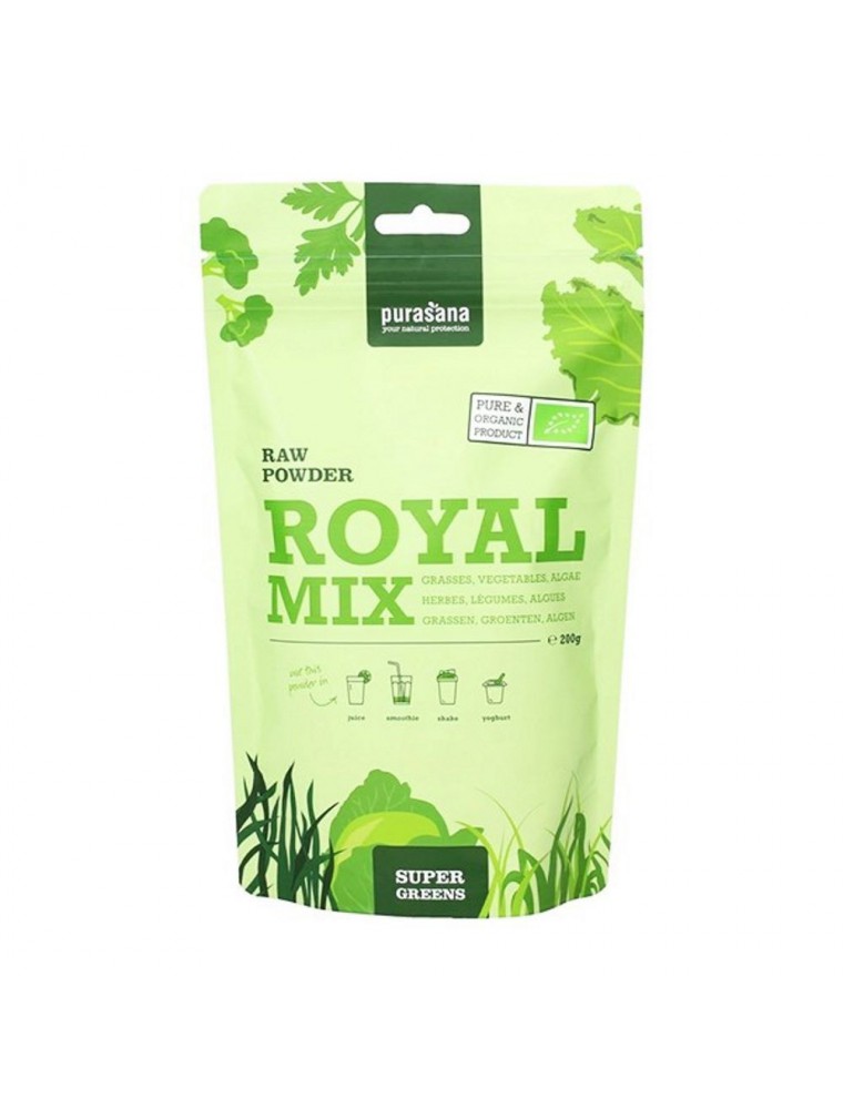Royal mix Bio - Hygiène de vie saine - Super Greens 200g - Purasana Royal mix Bio - Hygiène de vie saine - Super Greens 200g - Purasana