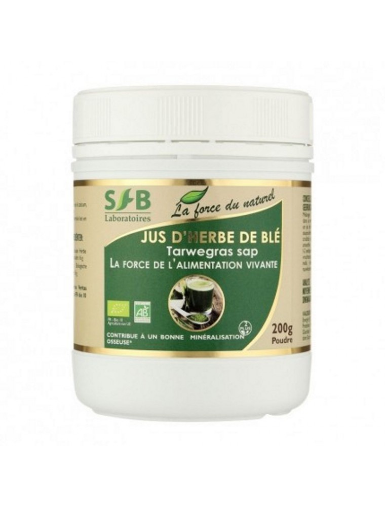 Image principale de la modale pour Jus d'herbe de blé Bio - Minéralisation osseuse Poudre 200 grammes - SFB Laboratoires