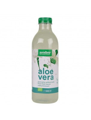 Image de Aloe vera juice organic - Digestion and Immunity 1 Litre - Purasana via Buy Aloe vera Bio - Intensive Face Cream 50 ml - Aloe vera