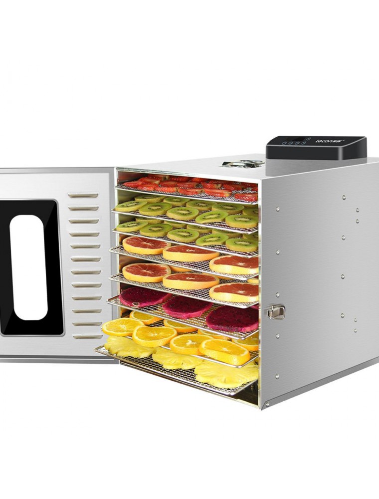 Déshydrateur Inox 400 W 8 grilles 28.5 - 20 cm à commande digitale