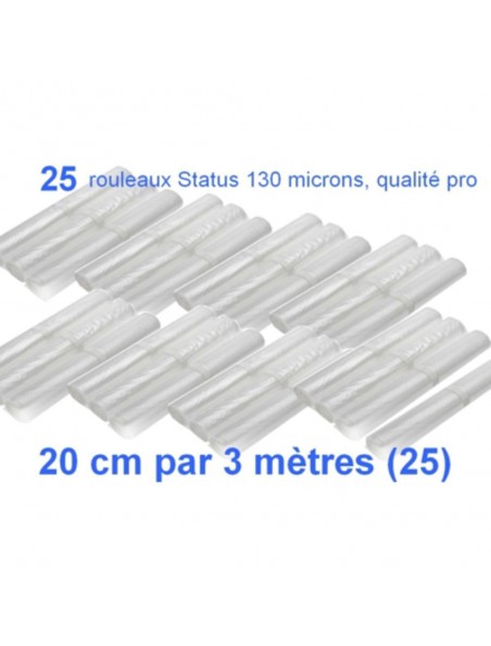 Image principale de Lot de 25 rouleaux gaufrés 130 microns 20 cm x 3 mètres - Status