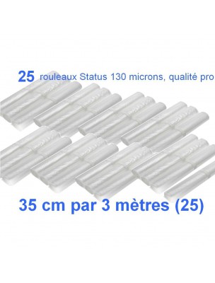 Image de Lot de 25 rouleaux gaufrés 130 microns 35 cm x 3 mètres - Status depuis Commandez les produits Status à l'herboristerie Louis