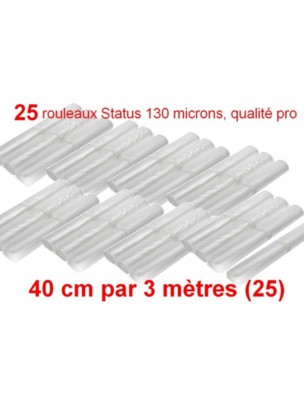 Image de Lot de 25 rouleaux gaufrés 130 microns 40 cm x 3 mètres - Status via Machine sous vide HV500 - Status