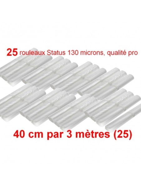 Image principale de Lot de 25 rouleaux gaufrés 130 microns 40 cm x 3 mètres - Status