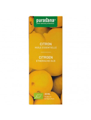 Image de Lemon Bio - Essential oil of Citrus limon (L.) Burm. f. 30 ml - Purasana depuis Lemon essential oil: antibacterial, digestive, depurative, etc.