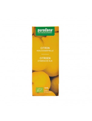 Image de Citron Bio - Huile essentielle de Citrus limon (L.) Burm. f. 10 ml - Purasana depuis L'huile essentielle de citron : antibactérienne, digestive, dépurative, etc.