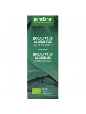 Image de Eucalyptus globuleux Bio - Huile essentielle Eucalyptus globulus Labill. 30 ml - Purasana depuis louis-herboristerie