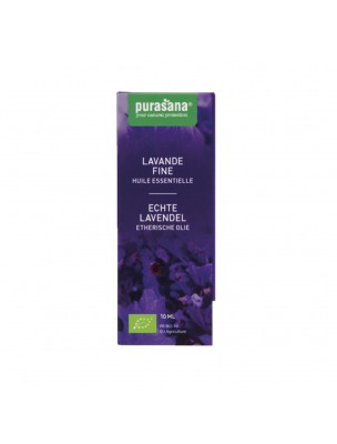 Image de Lavande fine Bio - Huile essentielle de Lavandula angustifolia Mill. 10 ml - Purasana via Huile essentielle Marjolaine à coquilles Bio - Pranarôm