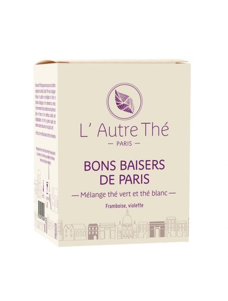 Image principale de la modale pour Bons Baisers de Paris - Thé vert framboise et violette 20 sachets pyramide - L'Autre thé