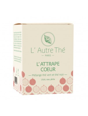 Image de L'Attrape-Coeur Bio - Black and green tea with lychee and peach 20 pyramid bags - The Other Tea depuis Search results for "pyramide" in "L'Autre Thé"