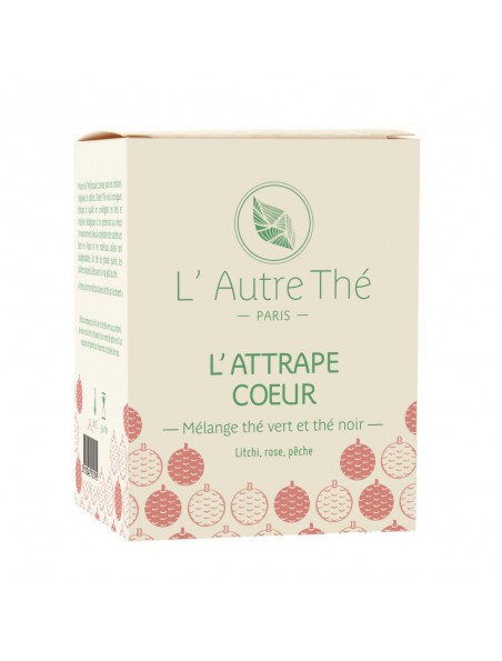 Achetez L'Attrape-Coeur Bio - Thé noir et vert au litchi et à la pêche 20 sachets pyramide - L'Autre thé à l'herboristerie Louis Image principale de L'Attrape-Coeur Bio - Thé noir et vert au litchi et à la pêche 20 sachets pyramide - L'Autre thé