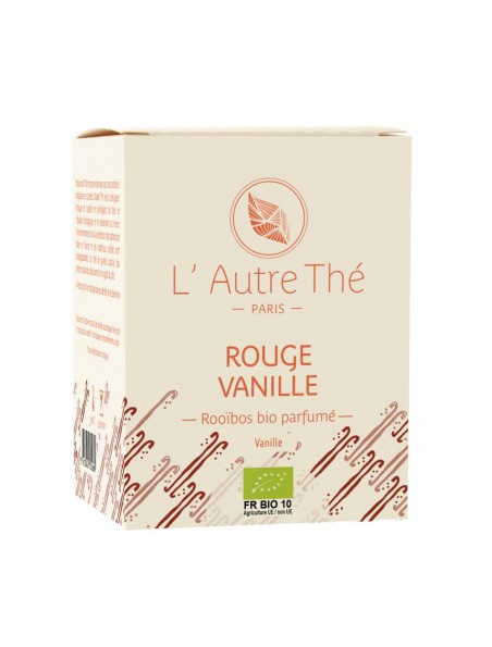 Achetez Rouge Vanille Bio - Rooïbos à la vanille 20 sachets pyramide - L'Autre thé à l'herboristerie Louis Image principale de Rouge Vanille Bio - Rooïbos à la vanille 20 sachets pyramide - L'Autre thé