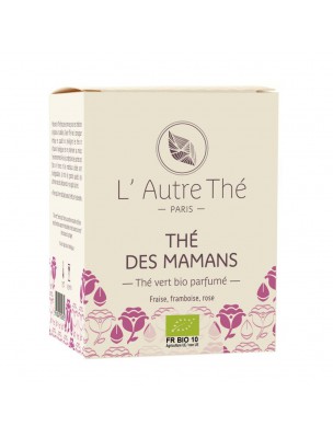 Image de Thé des Mamans Bio - Thé vert à la fraise, framboise et rose 20 sachets pyramide - L'Autre thé via Acheter Thé des Mamans Bio - Thé vert à la fraise, à la framboise et à la