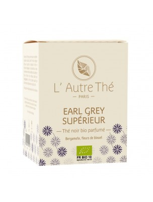 Image de Earl grey supérieur Bio - Thé noir à la bergamote et au bleuet 20 sachets pyramide - L'Autre thé via Acheter Lapsang Souchong Bio - Thé noir fumé 100g - L'Autre