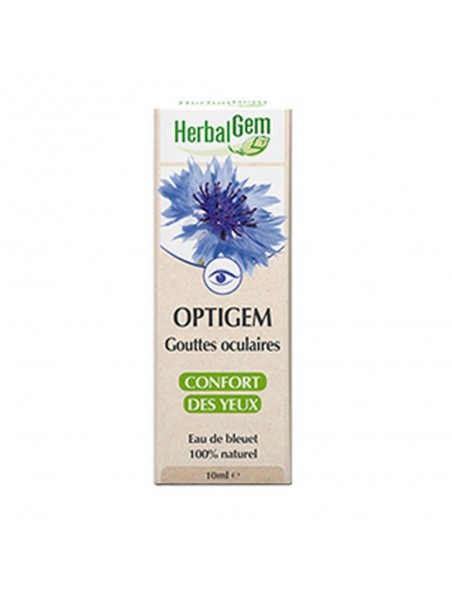 OptiGEM Gouttes oculaires (collyre) au bleuet - Yeux secs ou fatigués 10 ml - Herbalgem OptiGEM Gouttes oculaires (collyre) au bleuet - Yeux secs ou fatigués 10 ml - Herbalgem