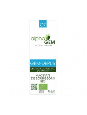 Image de Gem-Depur Complexe n°07 Bio - Dépuratif 50 ml - Alphagem via Achetez Bio Détoxx - Emonctoires 40 comprimés