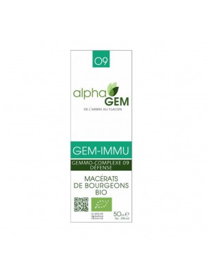 Image de Gem-Immu Complex n°09 Organic - Immunity 50 ml - Alphagem via Buy Dynamised preparation White Propolis and Oregano Organic - Immunity