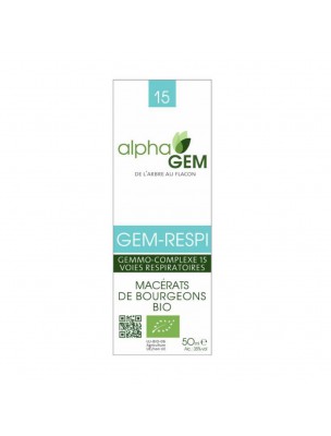 Image de Gem-Respi Complexe n°15 Bio - Respiration 50 ml - Alphagem via Cochléaire - 100g - Tisane de Cochlearia officinalis