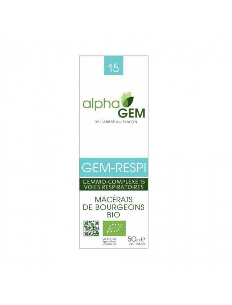 Gem-Respi Complexe n°15 Bio - Respiration 50 ml - Alphagem