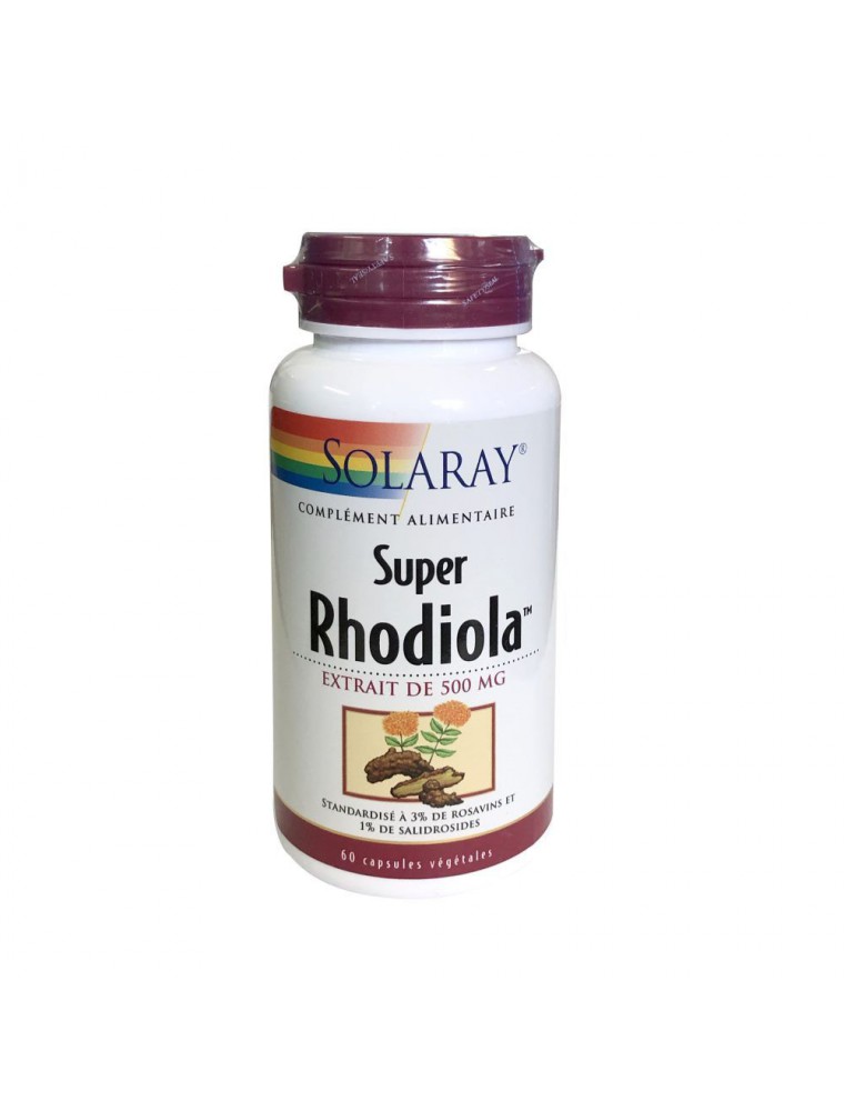 Image principale de la modale pour Super Rhodiola 500 mg - Stress et Fatigue 60 capsules végétales - Solaray