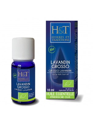 Image de Lavandin Grosso Bio - Huile essentielle Lavandula burnati grosso 10 ml - Herbes et Traditions depuis L'huile essentielle de lavande cicatrise, calme et protège