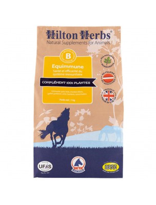 Image de Equimmune - Système immunitaire des chevaux 1 Kg - Hilton Herbs via Shake No More Gold - Allergènes estivaux 1L - Hilton Herbs