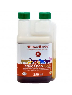 Image de Senior Dog Gold - Santé du chien âgé 250ml - Hilton Herbs depuis Phytoterapy - Équilibrer les reins de votre animal