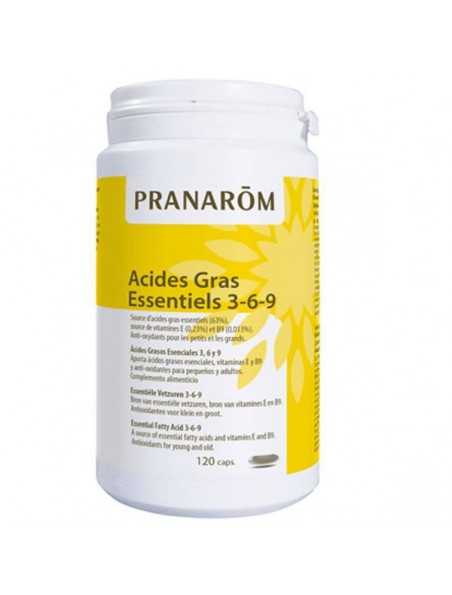 Acides Gras essentiels 3, 6, 9 - 120 capsules - Pranarôm Acides Gras essentiels 3, 6, 9 - 120 capsules - Pranarôm