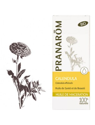 Image de Calendula (Souci) Bio - Huile végétale Calendula officinalis 50 ml - Pranarôm via Millepertuis Bio - Macérât huileux 100 ml - Propos Nature