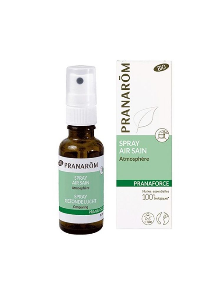 Spray Air Sain Bio Pranaforce aux huiles essentielles - Purifie l'atmosphère 30 ml - Pranarôm Spray Air Sain Bio Pranaforce aux huiles essentielles - Purifie l'atmosphère 30 ml - Pranarôm