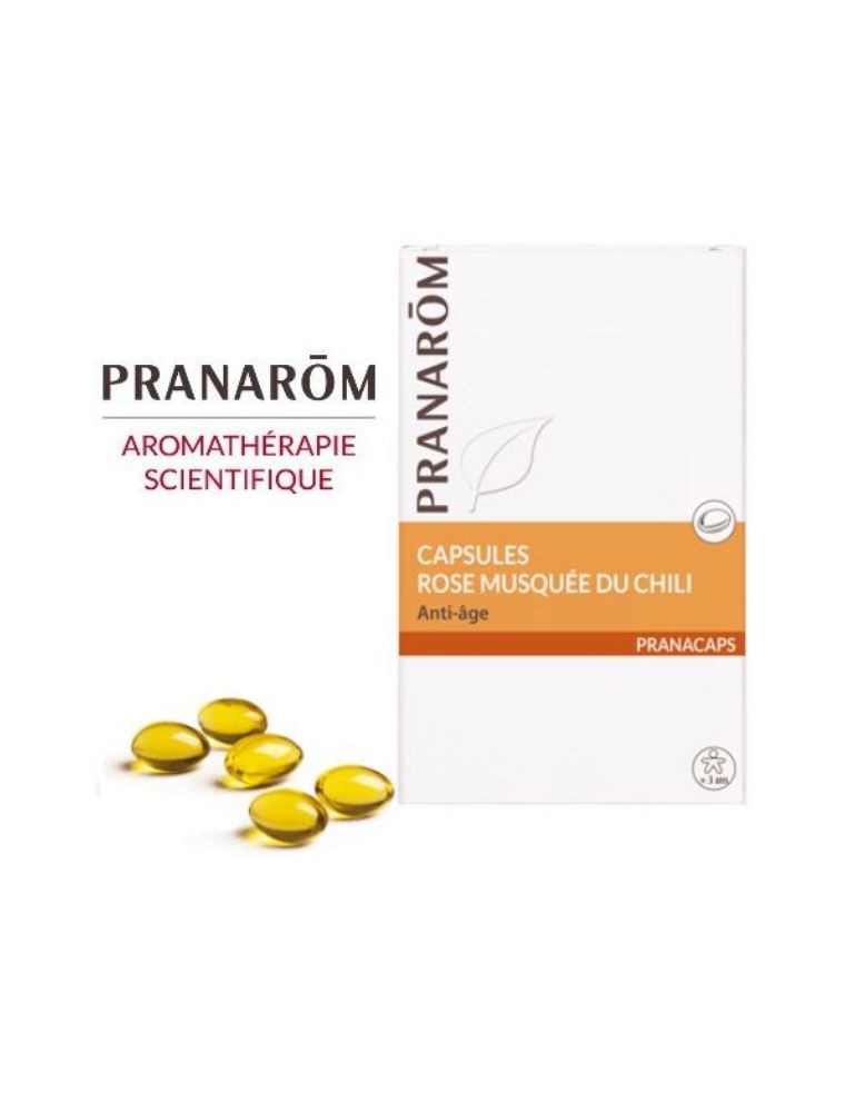Rose musquée du Chili - Jeunesse et vitalité 40 capsules - Pranarôm Rose musquée du Chili - Jeunesse et vitalité 40 capsules - Pranarôm