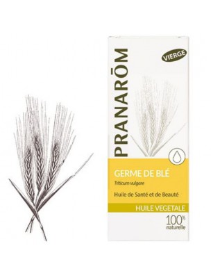 Image de Virgin Wheat Germ - Triticum vulgare Vegetable Oil 50 ml Pranarôm via Huile de germe de blé - Vitamine E et protection cellulaire 100