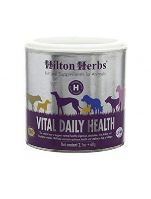 Image de Vital Daily Health - Santé optimale du chien 60g - Hilton Herbs depuis Soin des voies respiratoires pour animaux en phytothérapie