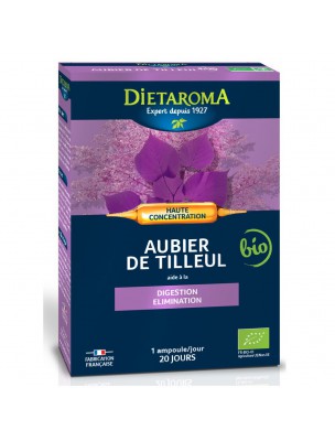 Image de C.I.P. Aubier de Tilleul Bio - Digestion et Elimination 20 ampoules - Dietaroma depuis Véritable Aubier de Tilleul du Roussillon Bio