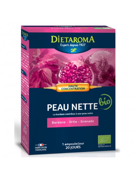Achetez C.I.P. Peau Nette Bio - Peau 20 ampoules - Dietaroma à l'herboristerie Louis Image principale de C.I.P. Peau Nette Bio - Peau 20 ampoules - Dietaroma
