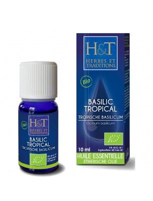 Image de Basil Tropical Bio - Ocimum Basilicum Essential Oil 10 ml - (French) Herbes et Traditions depuis Essential oils for digestion