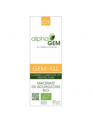 Image de Gem-All Complexe n°01 Bio - Allergies 50 ml - Alphagem via Allerg'aroma Bio - 40 capsules d'huiles essentielles pour les allergies - Salvia