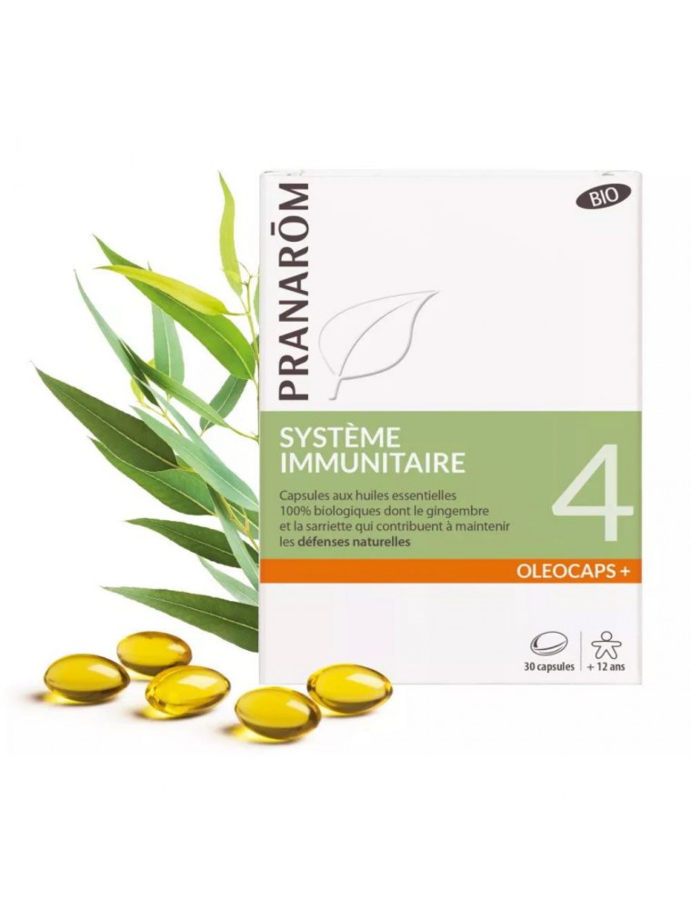 Oléocaps + 4 Bio - Système Immunitaire 30 capsules d'huiles essentielles - Pranarôm