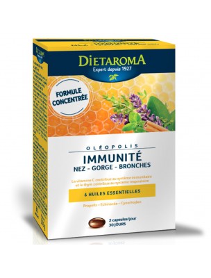 Image de Oléopolis - Immunité Nez, Gorge et Bronches 60 capsules - Dietaroma depuis Votre panier de plantes naturelles et bio à l'herboristerie Louis