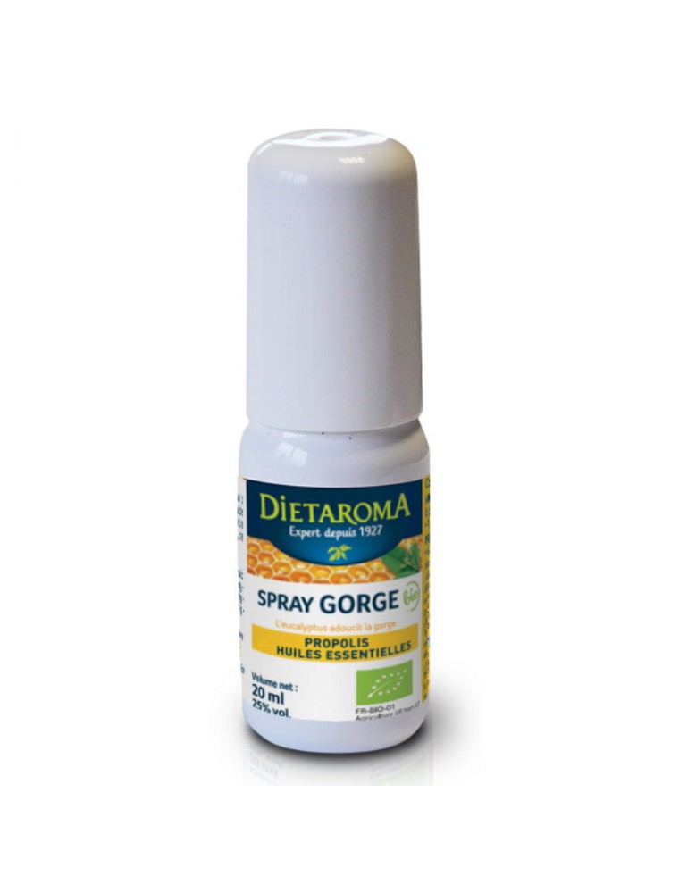 Image principale de la modale pour Spray gorge Bio - Propolis et Huiles essentielles 20 ml - Dietaroma