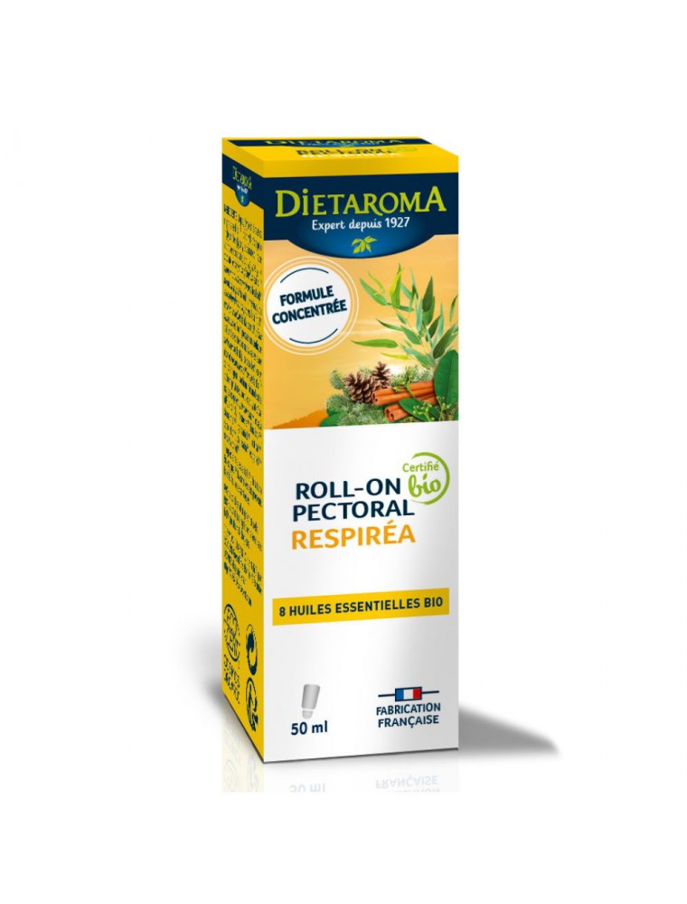 Roll-on Pectoral Respiréa Bio - Respiration 50 ml - Dietaroma Roll-on Pectoral Respiréa Bio - Respiration 50 ml - Dietaroma