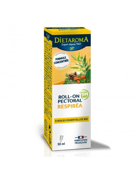 Roll-on Pectoral Respiréa Bio - Respiration 50 ml - Dietaroma Roll-on Pectoral Respiréa Bio - Respiration 50 ml - Dietaroma