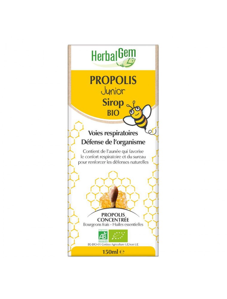 Image principale de la modale pour Propolis Junior Sirop Bio - Système respiratoire 150 ml - Herbalgem