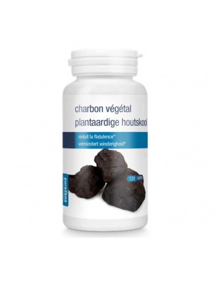 Image de Activated Vegetable Charcoal - Intestinal Gas 120 capsules - Purasana depuis Natural and super activated charcoal